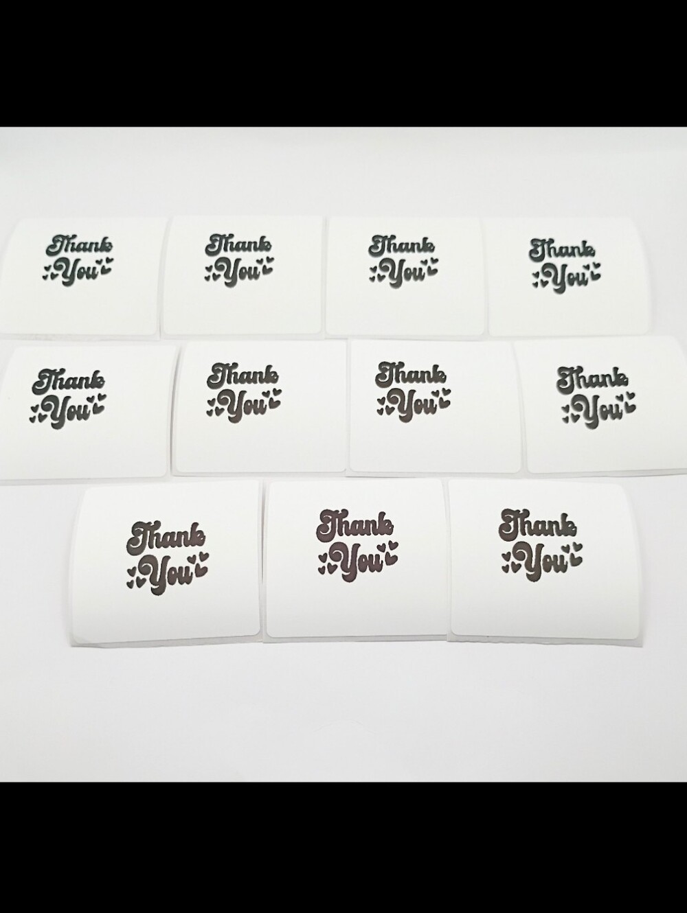 11 Pack Black & White Thank You Stickers Packaging